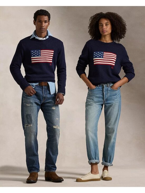 Polo Ralph Lauren Sweaters - NWT Polo Ralph Lauren Cotton American Flag Regular Fit Crewneck Sweater Sz XL